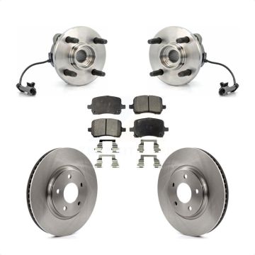 Front Hub Bearing Brake Rotor Pads Kit For 04-07 Saturn Ion Supercharged with 4-Wheel ABS KBB-105020
