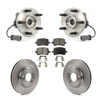 Front Hub Bearing Brake Rotor & Pad Kit For Chevrolet Cobalt Saturn Ion With 5 Lug Wheels KBB-105025