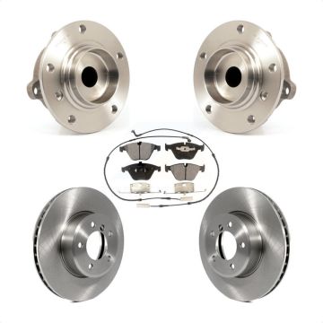 Front Hub Bearing Assembly Disc Brake Rotors And Pads Kit For BMW 530i 525i 528i KBB-105029