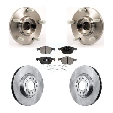 Front Hub Bearing Assembly Disc Brake Rotors And Semi-Metallic Pads Kit For Mazda 3 2.3L KBB-105032