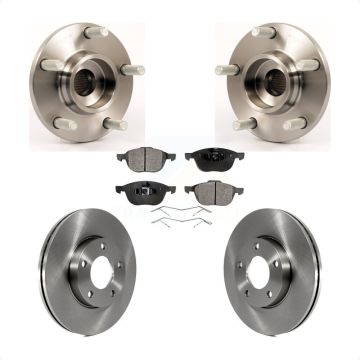 Front Hub Bearing Assembly Disc Brake Rotors And Semi-Metallic Pads Kit For Mazda 3 2.0L KBB-105033