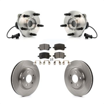 Front Hub Bearing Disc Brake Rotor & Pads Kit For Chevrolet Malibu Pontiac G6 Saturn Aura KBB-105035