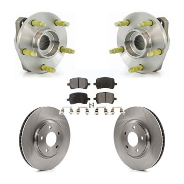 Front Hub Bearing Disc Brake Rotor Pad Kit For Pontiac G6 With 296mm Diameter KBB-105039