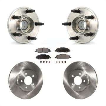Front Hub Bearing Disc Brake Rotor Pad Kit For 2009 Ford Mustang Bullitt with 4-Wheel ABS KBB-105052
