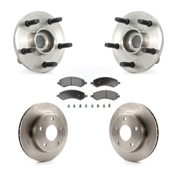 Front Hub Bearing Disc Brake Rotor Pad Kit For Dodge Dakota Mitsubishi Raider 2-Wheel ABS KBB-105066