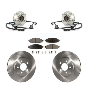 Front Hub Bearing Brake Rotor & Pads Kit For Ford Crown Victoria Lincoln Town Car Mercury KBB-105068