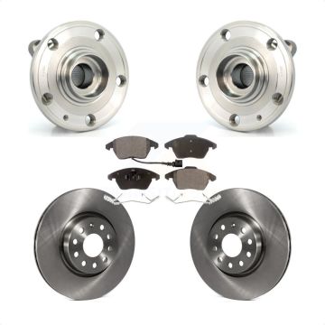 Front Hub Bearing Brake Rotor Pads Kit For Volkswagen Jetta Beetle Audi GTI Eos Passat CC KBB-105080