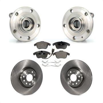 Front Hub Bearing Disc Brake Rotor & Pad Kit For Volkswagen Tiguan Passat Audi Q3 Quattro KBB-105081