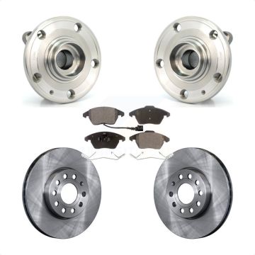 Front Hub Bearing Brake Rotor Pads Kit For Volkswagen Jetta Beetle Rabbit Audi Eos A3 GTI KBB-105083
