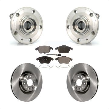 Front Hub Bearing Assembly Disc Brake Rotor Pad Kit For Volkswagen CC GTI Audi A3 Quattro KBB-105084