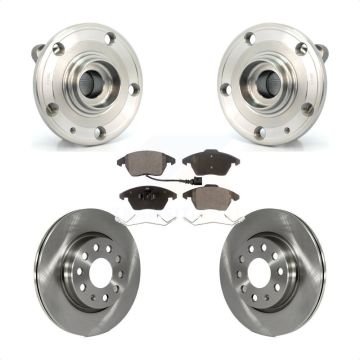 Front Hub Bearing Assembly Disc Brake Rotor & Pads Kit For Volkswagen GTI Audi A3 Quattro KBB-105085