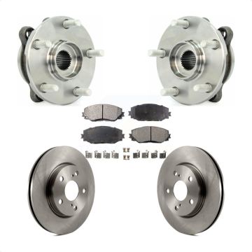 Front Hub Bearing Assembly Disc Brake Rotors And Pads Kit For 2013-2018 Toyota RAV4 LE KBB-105102