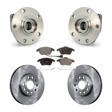 Front Hub Bearing Brake Rotor Pads Kit For 06-09 Volkswagen Rabbit 3 Bolt Mounting Flange KBB-105108