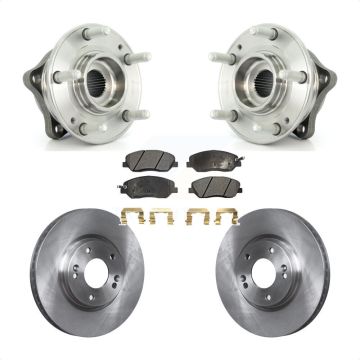 Front Hub Bearing Assembly Disc Brake Rotors And Pads Kit For 2007-2009 Hyundai Santa Fe KBB-105116