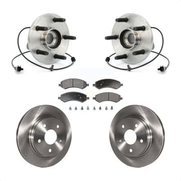 Front Hub Bearing Assembly Brake Rotor Pad Kit For 2007-2009 Chrysler Aspen Dodge Durango KBB-105127