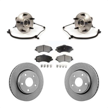 Front Hub Bearing Assembly Disc Brake Rotors And Pads Kit For 2007-2010 Jeep Wrangler KBB-105129