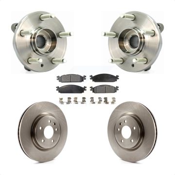 Front Hub Bearing Assembly Disc Brake Rotors And Pads Kit For 2009-2010 Lincoln MKS KBB-105136