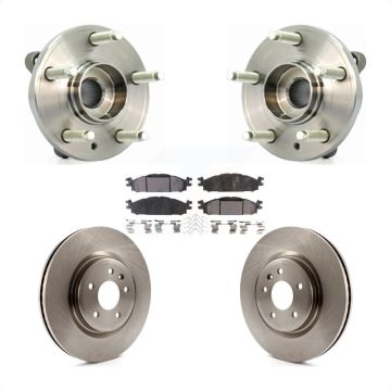 Front Hub Bearing Assembly Disc Brake Rotor Pads Kit For Ford Flex Taurus Lincoln MKT MKS KBB-105137