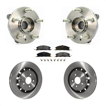 Front Hub Bearing Assembly Disc Brake Rotor Pads Kit For Ford Flex Taurus Lincoln MKT MKS KBB-105138