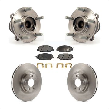 Front Hub Bearing Assembly Disc Brake Rotors And Pads Kit For 2012 Hyundai Genesis 3.8L KBB-105142