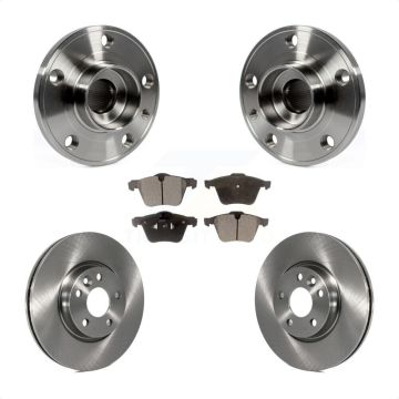 Front Hub Bearing Brake Rotor Pads Kit For 2008 Volvo V70 With 300mm Diameter KBB-105221