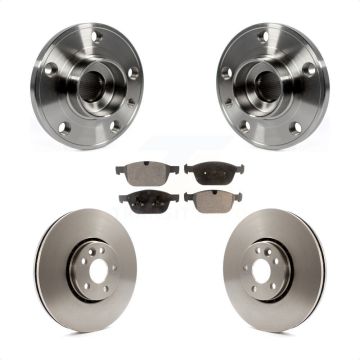 Front Hub Bearing Assembly Disc Brake Rotors And Pads Kit For 2010-2015 Volvo XC60 KBB-105223