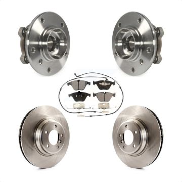 Front Hub Bearing Assembly Disc Brake Rotor & Pads Kit For 2013 BMW X1 xDrive35i with AWD KBB-105225