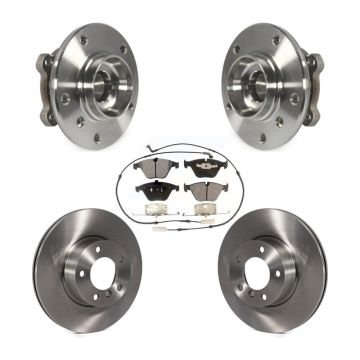 Front Hub Bearing Assembly Brake Rotor & Pads Kit For 2013-2015 BMW X1 xDrive28i with AWD KBB-105226