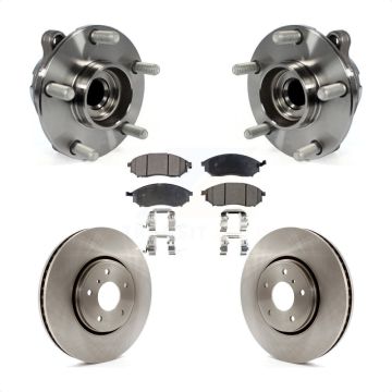 Front Hub Bearing Assembly Disc Brake Rotors And Pads Kit For INFINITI FX35 FX37 RWD KBB-105229