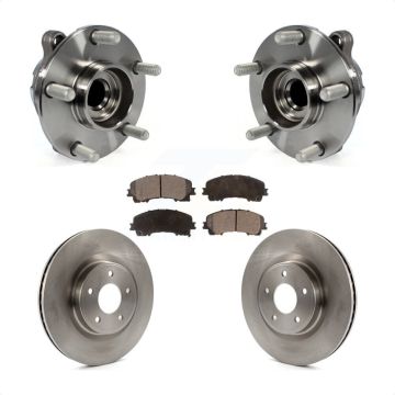 Front Hub Bearing Assembly Disc Brake Rotors And Pads Kit For INFINITI Q50 QX50 Q60 RWD KBB-105230