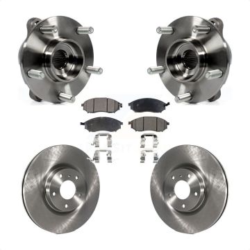 Front Hub Bearing Brake Rotor & Pads Kit For INFINITI G37 EX35 G35 QX50 QX70 M35 EX37 M37 KBB-105232