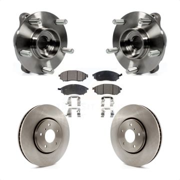 Front Hub Bearing Assembly Disc Brake Rotors And Pads Kit For INFINITI FX35 FX37 FX45 KBB-105233