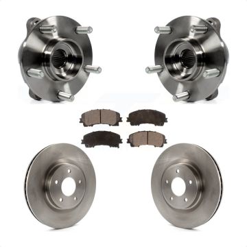 Front Hub Bearing Assembly Disc Brake Rotors And Pads Kit For INFINITI Q50 QX50 Q60 AWD KBB-105234