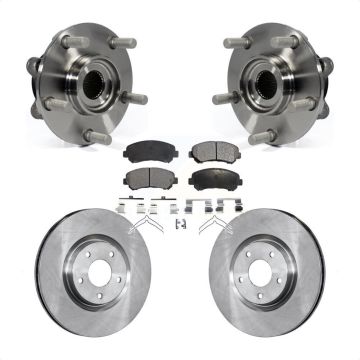 Front Hub Bearing Assembly Disc Brake Rotor & Pads Kit For 2014-2017 Nissan Juke Nismo RS KBB-105235