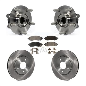 Front Hub Bearing Assembly Disc Brake Rotors And Pads Kit For 2011-2012 Nissan LEAF KBB-105237