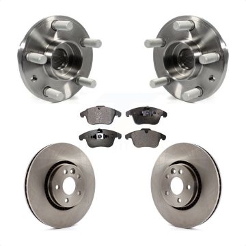 Front Hub Bearing Assembly Disc Brake Rotors And Pads Kit For 2008-2015 Land Rover LR2 KBB-105238