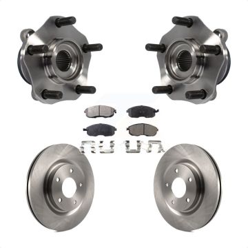 Front Hub Bearing Assembly Brake Rotor & Pad Kit For 2017-2019 Nissan Sentra Turbocharged KBB-105258