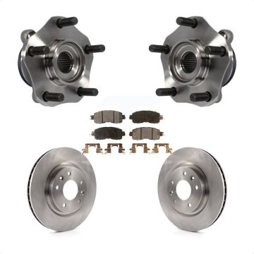 Front Hub Bearing Assembly Disc Brake Rotors And Semi-Metallic Pads Kit For Nissan LEAF KBB-105262