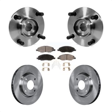 Front Hub Bearing Assembly Disc Brake Rotor And Pad Kit For 2008 Nissan Versa 4-Wheel ABS KBB-105265