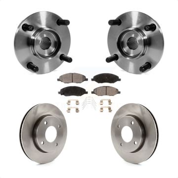 Front Hub Bearing Disc Brake Rotor Pad Kit For Nissan Versa 1.6L with Non-ABS 4-Wheel ABS KBB-105267