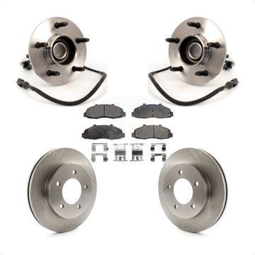 Front Hub Bearing Assembly Disc Brake Rotor & Pad Kit For Ford F-150 4WD with 4-Wheel ABS KBB-105288