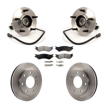 Front Hub Bearing Assembly Brake Rotor & Pad Kit For 1999 Ford F-150 4WD with 4-Wheel ABS KBB-105289