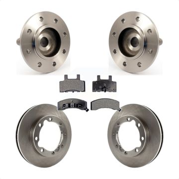 Front Hub Bearing Brake Rotor & Pad Kit For 1999 Dodge Ram 2500 4 Hole Rectangular Flange KBB-105290