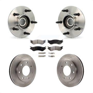 Front Hub Bearing Assembly Brake Rotor & Pad Kit For 1999 Ford F-150 4WD with 2-Wheel ABS KBB-105293