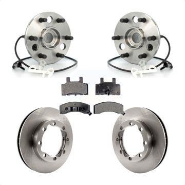 Front Hub Bearing Brake Rotor & Pads Kit For 98-99 Chevrolet Tahoe 4WD with DIESEL engine KBB-105297