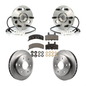 Front Hub Bearing Brake Rotor Pads Kit For K1500 Chevrolet GMC K2500 Yukon Suburban Tahoe KBB-105299