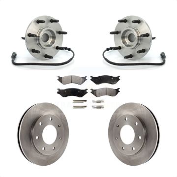 Front Hub Bearing Brake Rotor Pads Kit For Ford F-150 F-250 Heritage 4WD with 4-Wheel ABS KBB-105304