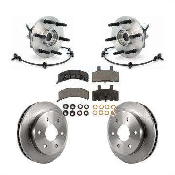 Front Hub Bearing Disc Brake Rotor & Pads Kit For 2000 Chevrolet Tahoe 4WD with 5.3L/4.8L KBB-105315