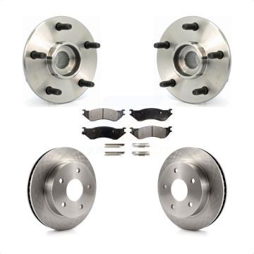 Front Hub Bearing Brake Rotor & Pad Kit For 2000-2001 Dodge Ram 1500 4WD with 2-Wheel ABS KBB-105317