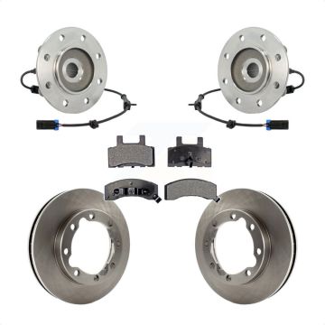Front Hub Bearing Disc Brake Rotor Pads Kit For K3500 Chevrolet GMC With Dual Rear Wheels KBB-105320